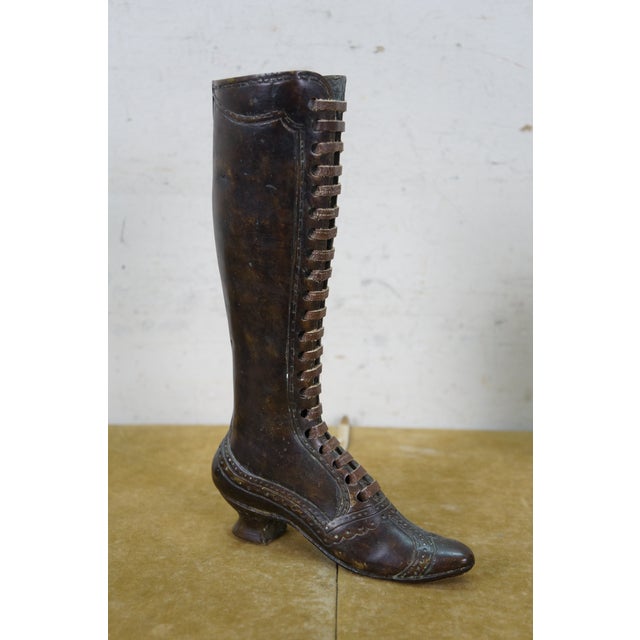 Late 20th Century Set of 6 Theodore Alexander Bronze Victorian Boot Figurines Paperweights 4" to 10" For Sale - Image 6 of 17
