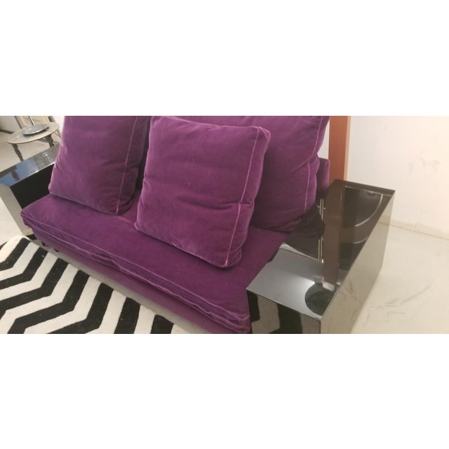 Eileen Gray Lacquer Plum Wool Mohair "Lota" Sofa Chairish
