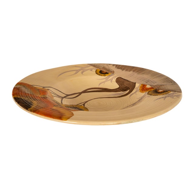 Art Deco Large 18.5" Art Deco Pottery Wall Charger Plate Clarice Cliff "Bizarre" Rhodanthe Pattern 1930 For Sale - Image 3 of 9