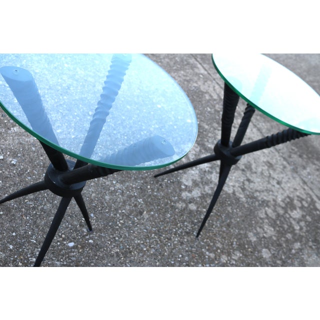 Black Oryx Gazella Horn Tripod Side Tables by Source for West Elm-a Pair For Sale - Image 8 of 9