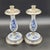 Add classic European charm to your décor with this Set of 2 Vintage Delft Blue Ceramic & Pewter Candlestick Holders....