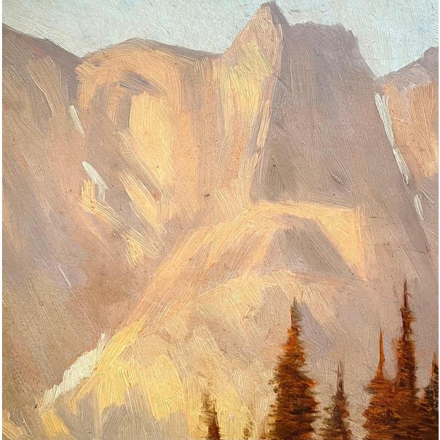 Perrenoud, Pines and Mountains, Oil on Masonite For Sale - Image 6 of 13