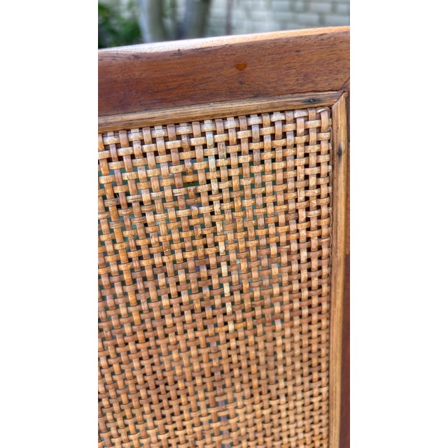 Jens Risom Danish Modern MCM Walnut Cane Back DIning Chair For Sale - Image 4 of 9