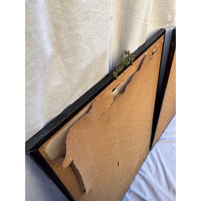 Antique Japanese Hand Painted Panels a Pair For Sale - Image 11 of 12