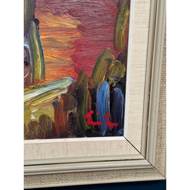 Eric Lo, Villagers, 1950s, Oil on Canvas, Framed For Sale - Image 5 of 11