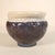 Contemporary Late 20th Century Handmade Textured Raku Studio Pottery Vessel in Iridescent Burnt Sienna Glaze With Plum & Green Reduction Finish For Sale - Image 3 of 13