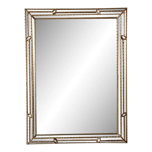 Vintage Hollywood Regency Wall Mirror With Gilt Frame, 1950s For Sale