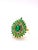 Bochic “Capri” Vintage Natural Diamond & Emerald Retro Ring Set In 18K & Silver For Sale - Image 11 of 13