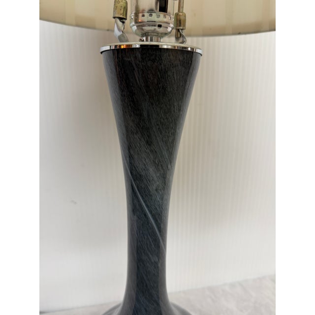 Contemporary Long Neck Deep Blue Table Lamp For Sale - Image 3 of 12