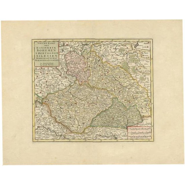 Antique Map of Bohemia in the Present-Day Czech Repubic, 1730 For Sale