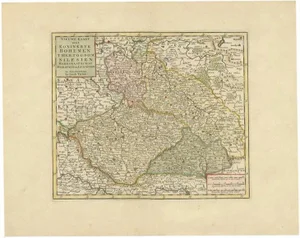 Antique Map of Bohemia in the Present-Day Czech Repubic, 1730