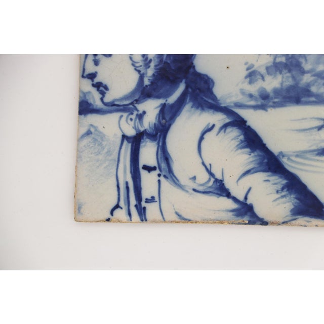19th Century 19th Century Tile Depicting a Man, Portuguese Baroque For Sale - Image 5 of 7