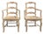 Vintage Louis XV-Style Carved Accent Chairs With Rush Seats, Pair For Sale