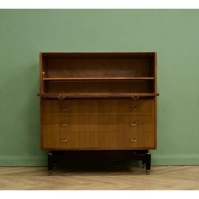 Mid-Century Tola and Black Tallboy Chest from G Plan, 1950s For Sale - Image 6 of 8