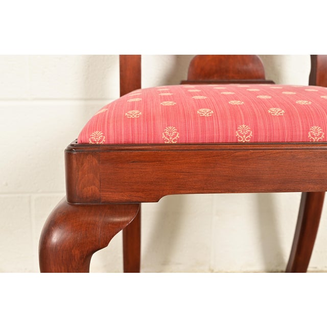 Brown Henkel Harris Queen Anne Solid Cherry Wood Dining Chairs, Set of Six For Sale - Image 8 of 13