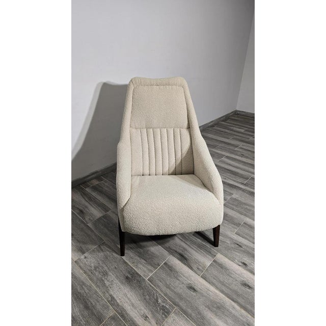 Mid-Century Armchair in Fabric and Wood, in Restored conditions. Designed 1960 to 1969