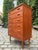 Danish Teak Chest of Drawers with Shell Handles and Lock For Sale - Image 5 of 11