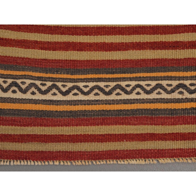 1970s Vintage Handmade Wool Cotton Red Terracotta Runner Rug For Sale - Image 10 of 11