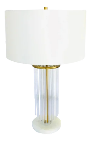 Arteriors Modern White and Brass Finished Royalton Table Lamp
