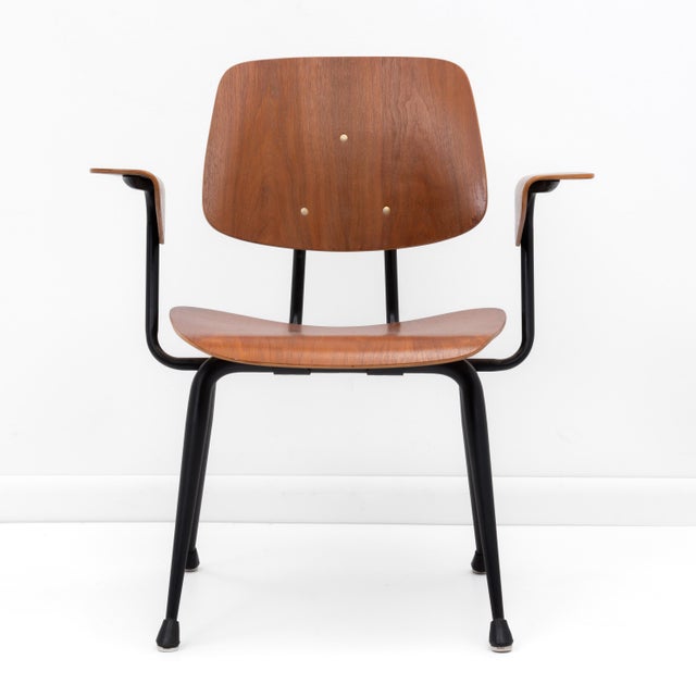 Walnut Brunswick Walnut Plywood Armchairs After Eames DCM Jean Prouvé - A Set of Four For Sale - Image 9 of 18