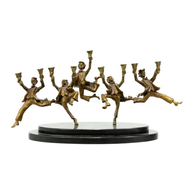 Late 20th Century Zachary Oxman - Festival of Lights Menorah, 1997 Bronze Judaica Sculpture 14/100 For Sale - Image 5 of 8