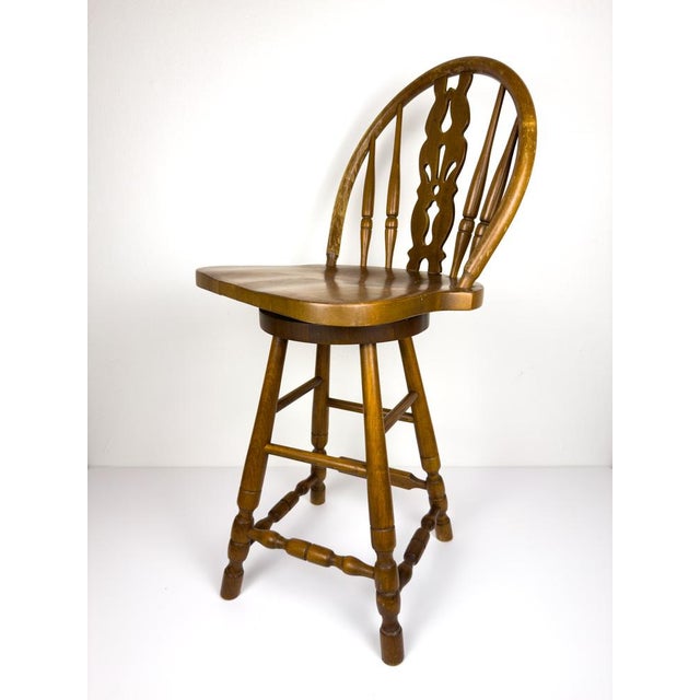 1990s Vintage Wooden Bar Chair, 1992 For Sale - Image 5 of 13