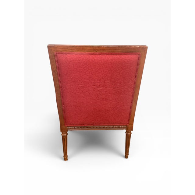 Ethan Allen Neoclassical Style Bergere Lounge Chair With Floral Upholstery For Sale In Boston - Image 6 of 17