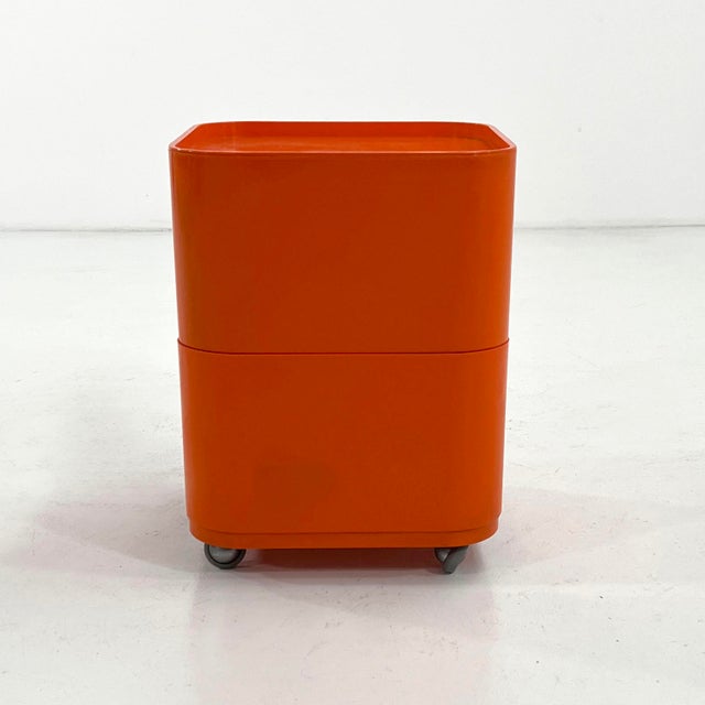 1970s Orange Square Componibili Storage Unit by Anna Castelli for Kartell, 1970s For Sale - Image 5 of 9