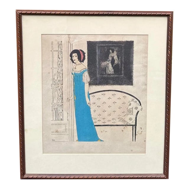 Paul Iribe "Les Robes De Paul Poiret Racontées Par Paul Iribe" Original Stencil Art Circa 1908 With Watermark For Sale
