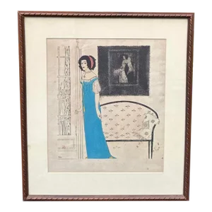 Paul Iribe "Les Robes De Paul Poiret Racontées Par Paul Tribe" Original Stencil Art Circa 1908