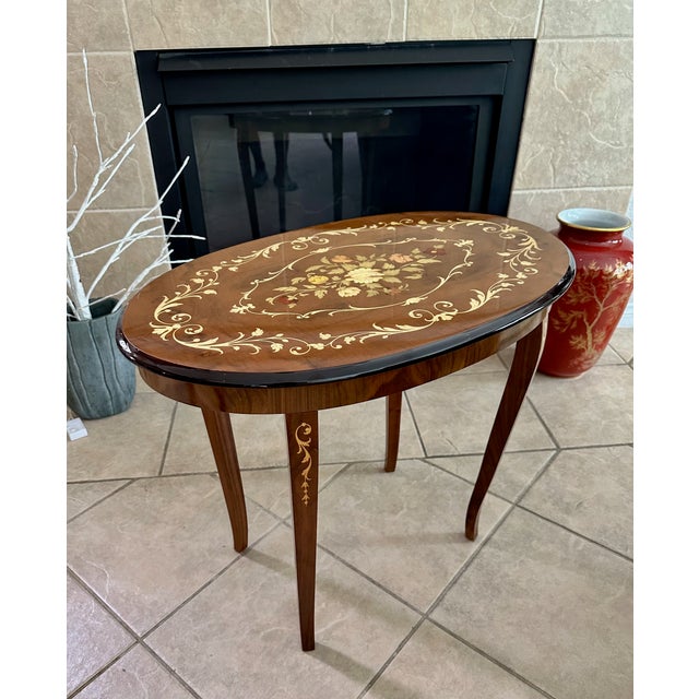 Italian Sorrento Handmade Inlaid Marquetry Side Table For Sale - Image 13 of 18