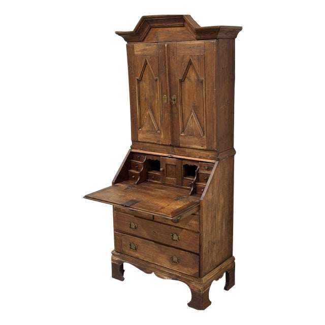 Antique Secretary Bookcase in Pine For Sale
