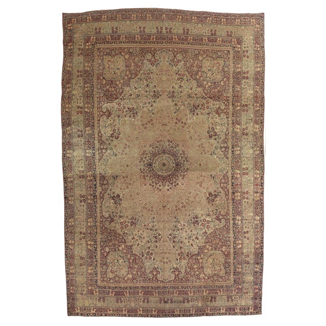 Antique Lavar Kerman Carpet, Fine Persian Oriental Rug Jewel Blue, Gold and Navy For Sale - Image 18 of 18