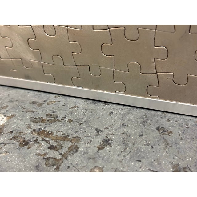 Contemporary Puzzle Pattern Metal Coffee Table For Sale - Image 10 of 12