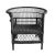 Wood Black Wicker Horseshoe Chair For Sale - Image 7 of 7