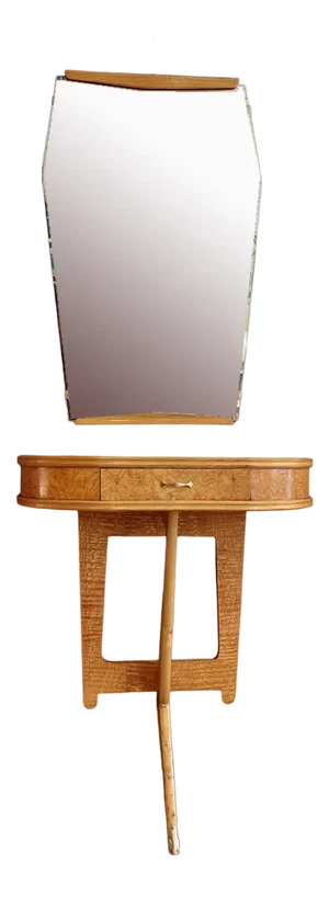 Wall Console with Mirror, Italy, 1950s