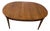 Vintage Mid-Century Modern Oval Dining Table With 3 Leaves – Walnut Veneer, Mahogany Base, Extends to 92.5” For Sale