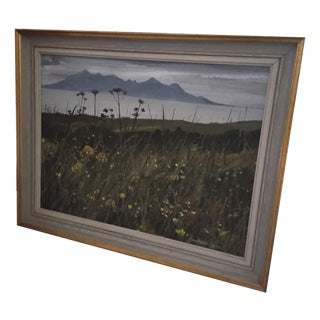 Jim Nicholson, Rhum from Eigg, 1970s, Oil on Board For Sale
