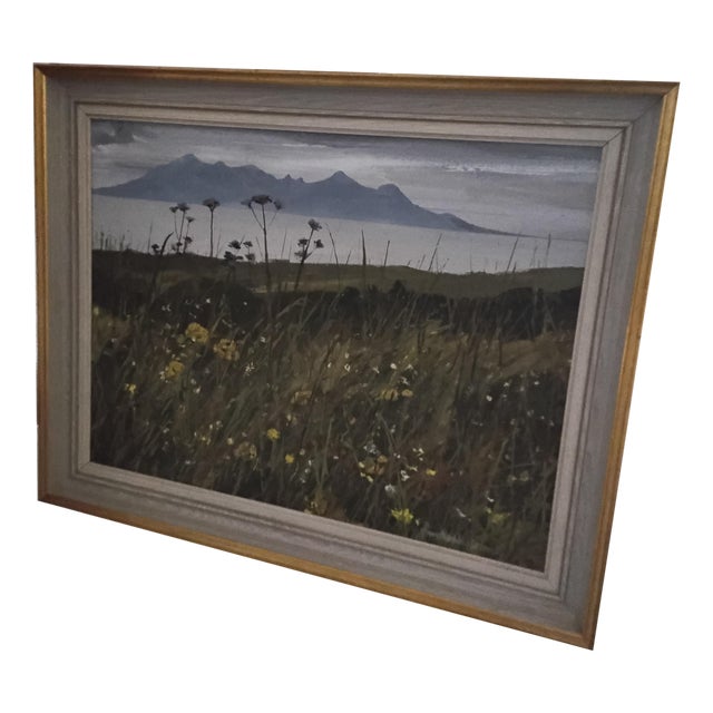 Jim Nicholson, Rhum from Eigg, 1970s, Oil on Board For Sale