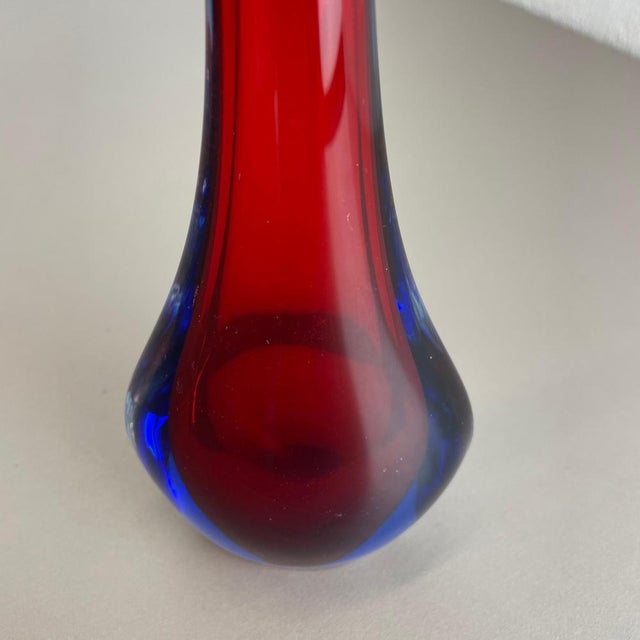 Large Murano Glass Sommerso Stem Vase from Flavio Poli, Italy, 1960s For Sale - Image 14 of 18