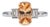 1.3Ct Imperial Topaz Ring With Natural Diamond Accents in Solid 14k Gold, 9x5mm, Size 6.75 For Sale