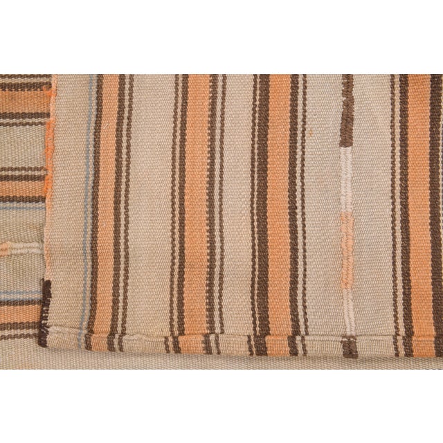 Vintage Turkish Oushak Handmade Wool Cotton Beige Kilim Area Rug For Sale - Image 10 of 11
