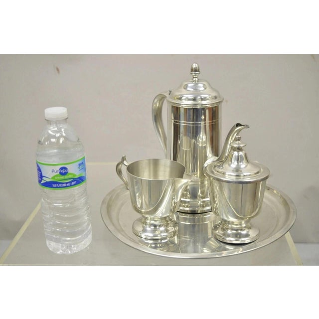 Vintage Woodbury Pewter Henry Ford Museum Pewter Collection Tea/Coffee Serving Set- 4 Piece. Listing includes (1) tray,...