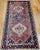 Textile Vintage Persian Shiraz Tribal Area Rug, Handwoven Geometric Pattern, Rust Red & Navy, 5’ X 10' For Sale - Image 7 of 12