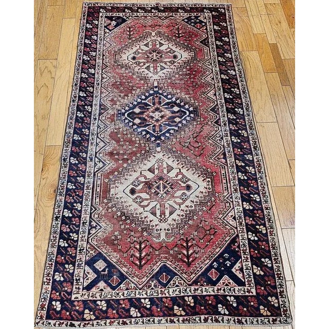 Textile Vintage Persian Shiraz Tribal Rug, Hand-Knotted Wool, Early 1900s For Sale - Image 7 of 12