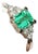 Late 20th Century Gia Colombian No Oil Emerald & 0.18ct Diamond Platinum Ring Size 6 For Sale