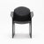 Black leather armchair with concealed hardware, postmodern design, from the 1970s, possibly Italian. Reminiscent of the...