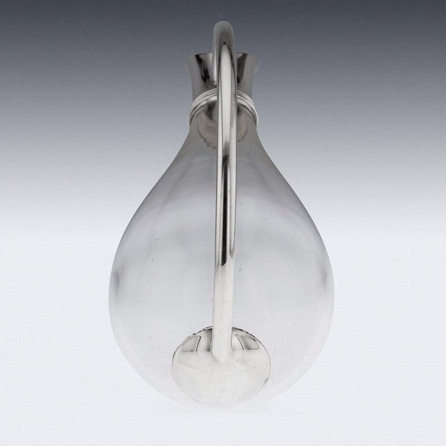 Modern British Silver Mounted Glass Wine Jug from Asprey, 2004 For Sale - Image 11 of 14