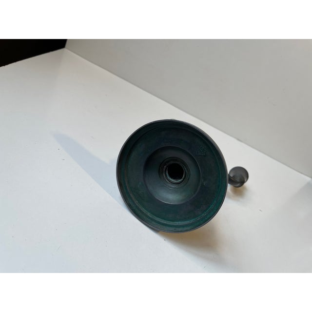 Metal Art Deco Candleholder in Pewter from Just Andersen, 1930s For Sale - Image 7 of 9