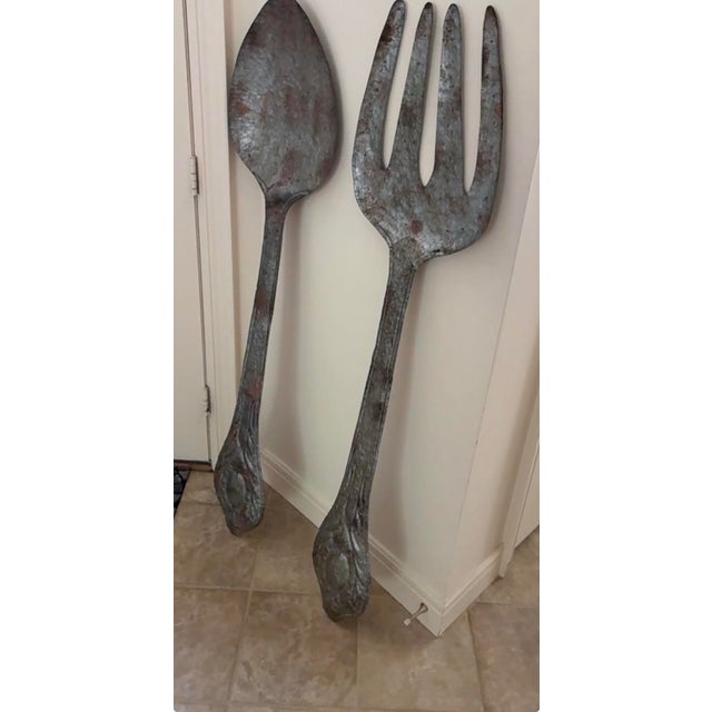 Pottery Barn Pottery Barn Oversized Spoon and Fork For Sale - Image 4 of 4